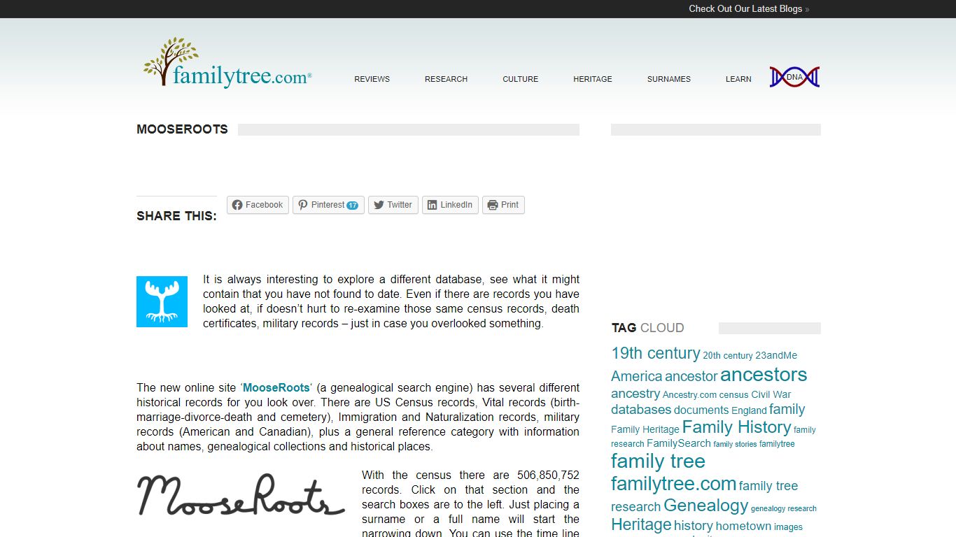 MooseRoots | FamilyTree.com